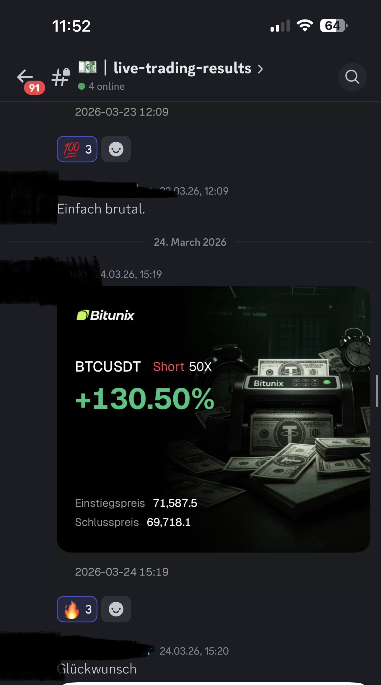 Live-Trading-Result: BTCUSDT +130%, Community: 'Einfach brutal'